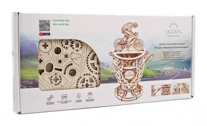 Ugears 3D drewniana mechaniczna układanka Samobieżny kolarz