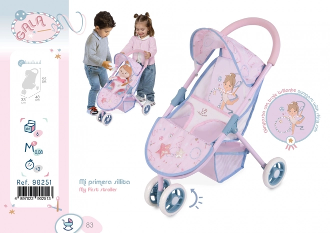DeCuevas 90251 Wózek sportowy dla lalek trójkołowy GALA 2023 - 55 cm