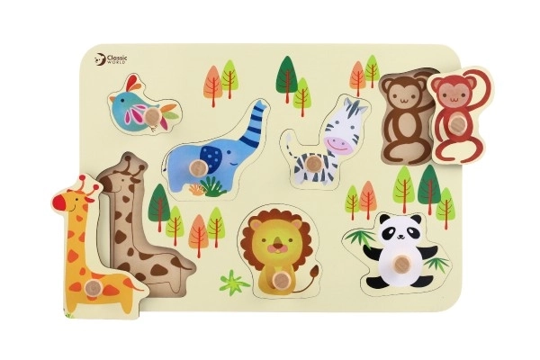 Drewniana układanka - zoo