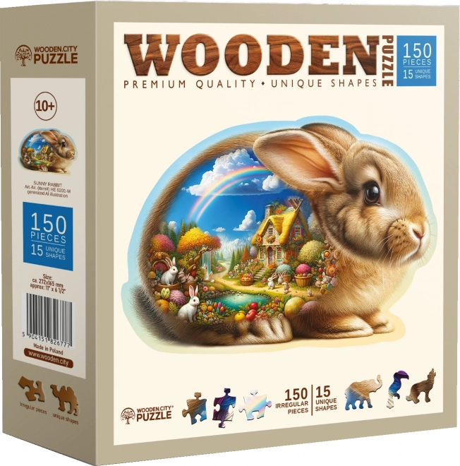Drewniane puzzle Króliczek od Wooden City