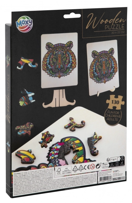 Moxy drewniane puzzle obrysowe tygrys 130 elementów