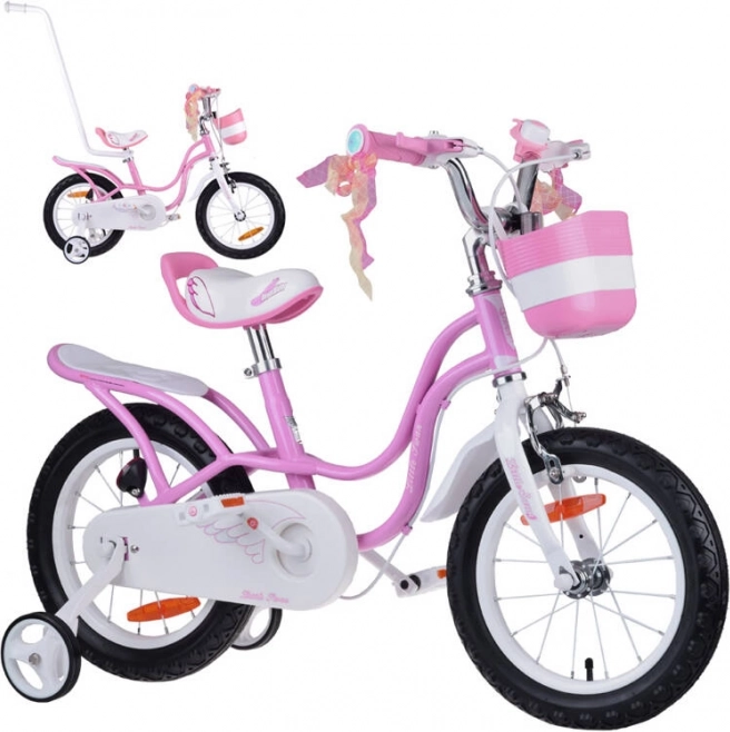 Dziecięcy rower 14" Little Swan z koszykiem i bocznymi kółkami ROYALBABY – Little