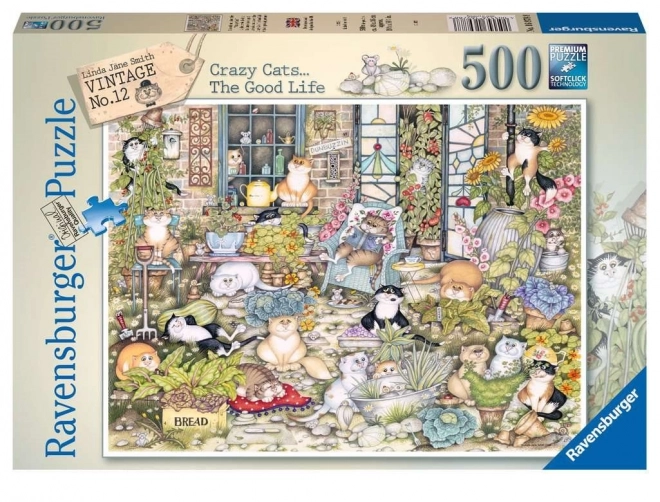 Puzzle Ravensburger Szalone koty: Kocie życie 500 elementów