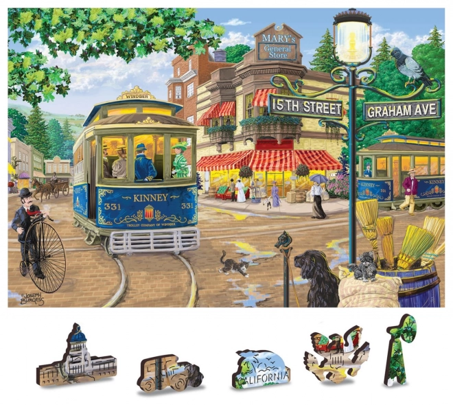 Drewniane puzzle wiktoriańska ulica 2w1