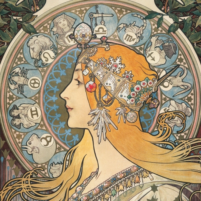 Kalendarz notatnikowy Alfons Mucha 2025, 30 × 30 cm