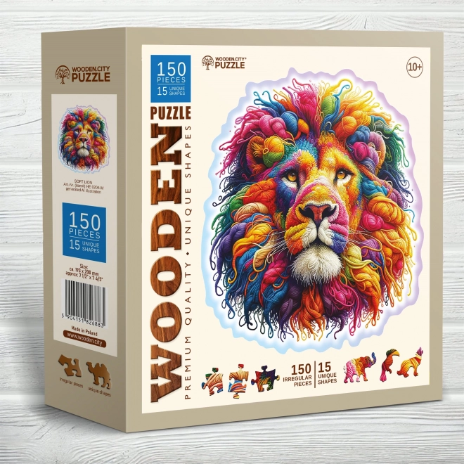 WOODEN CITY Drewniane puzzle Delikatny lew 150 elementów