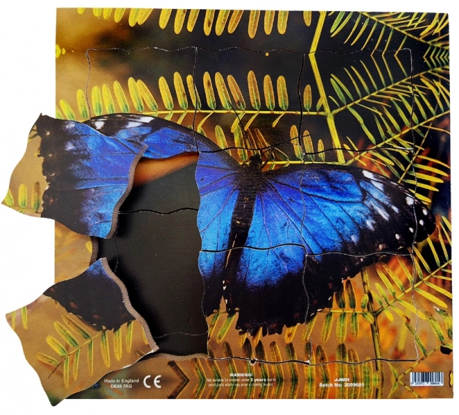 Motyl i jego cykl życiowy - Drewniane warstwowe puzzle 19 części