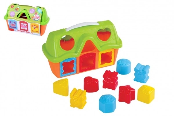 Sortownica stodoła z kształtami 10 sztuk plastik 25x17x11cm 12m+