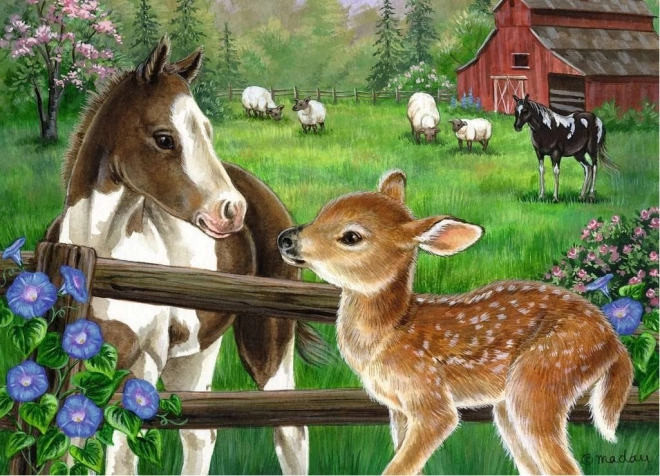 Puzzle Źrebię i jelonek 60 elementów