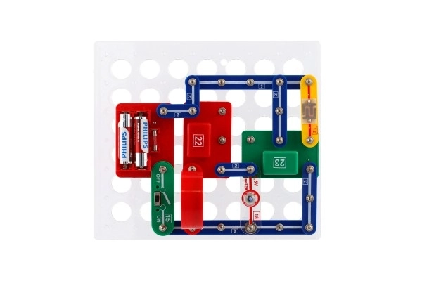 Tajemnice elektroniki 180 eksperymentów na baterie w pudełku 42x28,5x4 cm od 6 lat