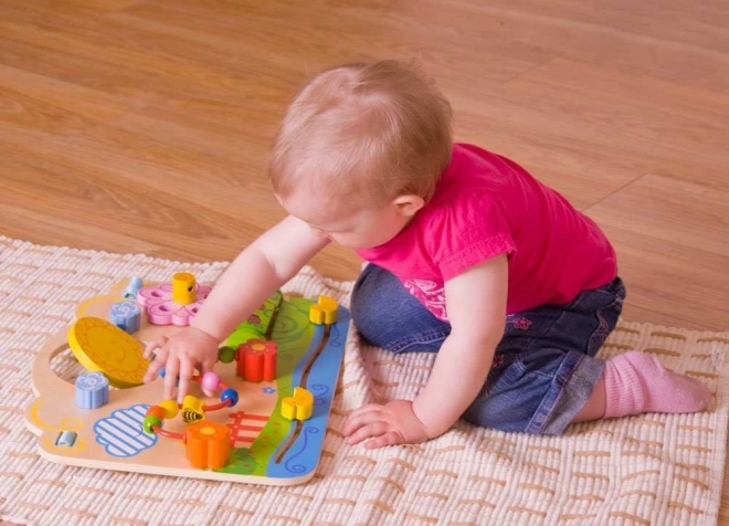 Bigjigs Baby Drewniana deska motoryczna kwiaty
