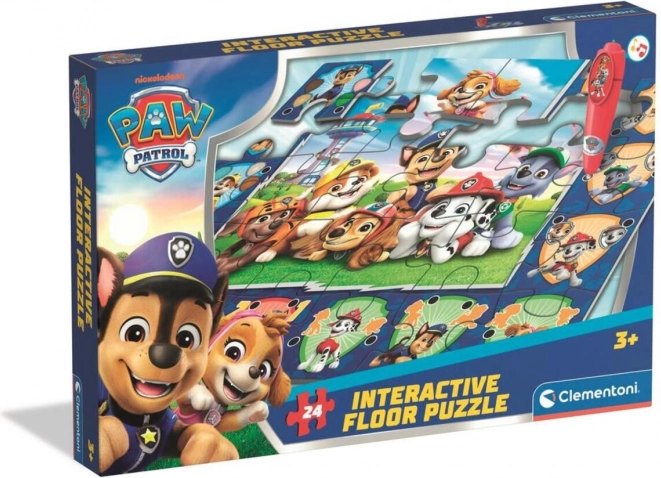 Interaktywne puzzle podłogowe PSI PATROL z elektronicznym długopisem 70 × 100 cm (24 elementy)