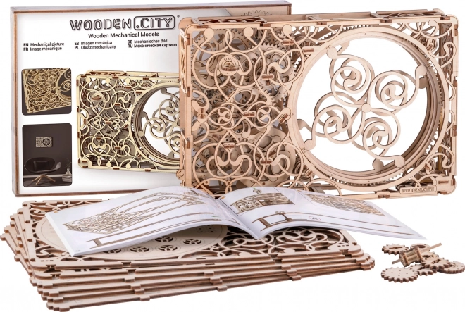 Mechaniczny obraz - drewniane 3D puzzle