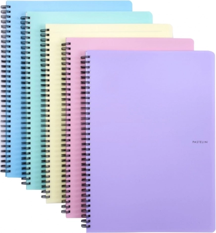 Notes w kółkach A4 z podwójną spiralą PASTELINI, pastelowe kolory