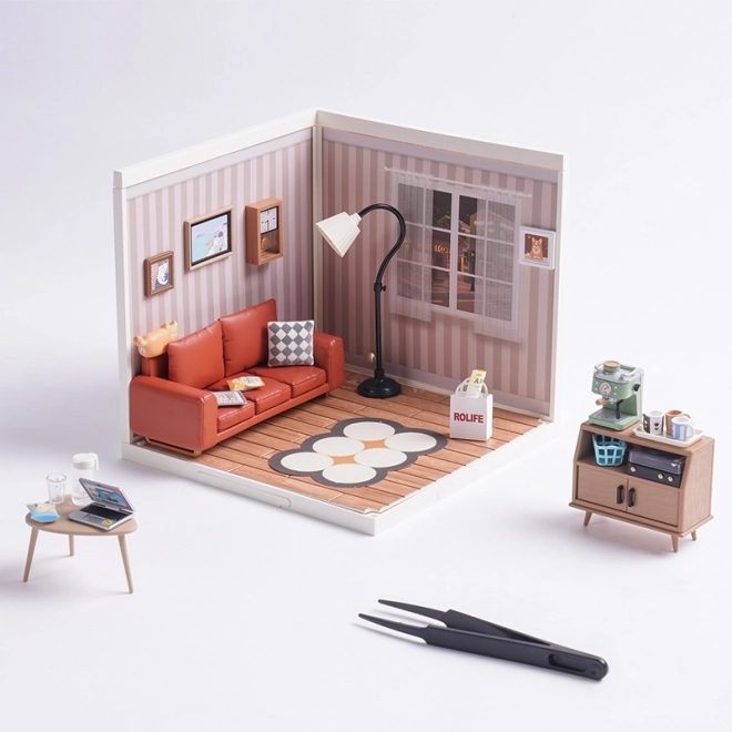 RoboTime miniatura domku przytulny pokój dzienny