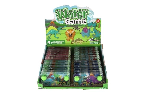 Wodna gra łamigłówka 11x6cm plastik dinozaur 4 rodzaje 24 szt. w pudełku