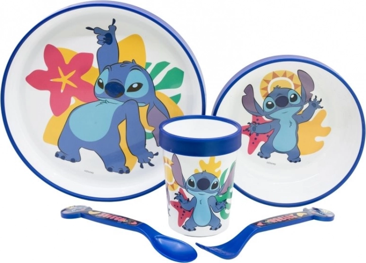 Dziecięcy zestaw obiadowy 5w1 z motywem Stitch
