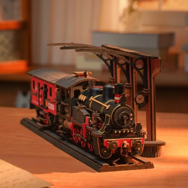 RoboTime 3D drewniana układanka Vintage parowóz