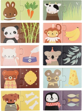 A Little Lovely Company - Dopasowywanka Puzzle - Przysmaki dla Zwierzątek
