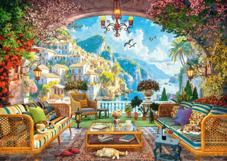 Puzzle RAVENSBURGER Bajkowy widok na Morze Śródziemne, 1000 elementów