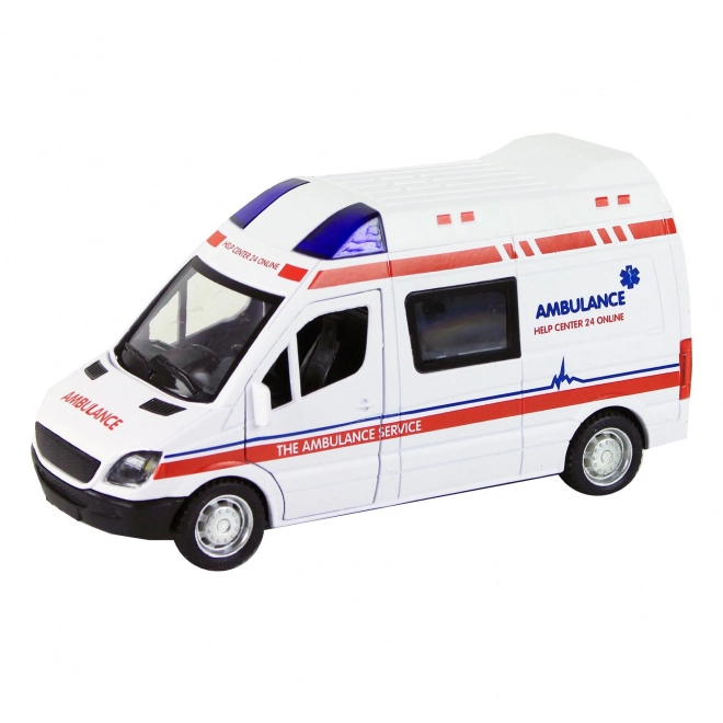 Metalowa karetka - auto z dźwiękiem i światłem
