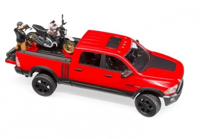 Bruder Terenowe auto RAM z motocyklem