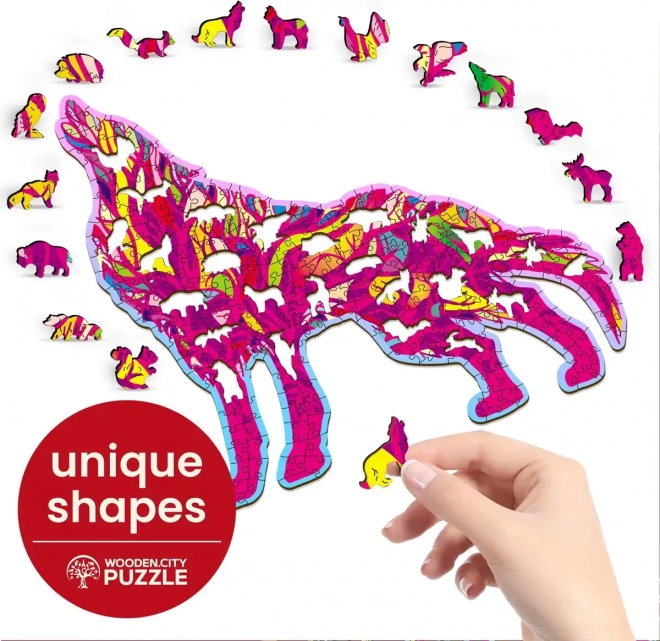Drewniane puzzle Wilk wyjacy 250 elementów