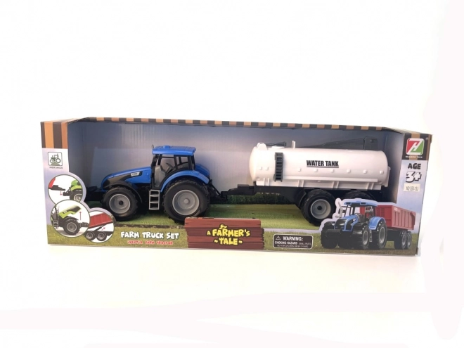 Traktor na sprężynę z przyczepą