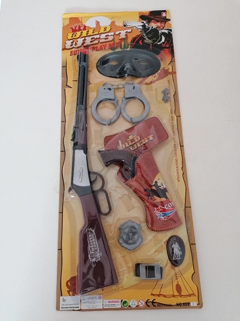 Zestaw pistolet, kajdanki, kolt