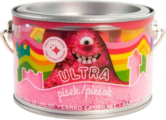 Ultradrobný piasek kinetyczny z brokatem 200 g – różowy