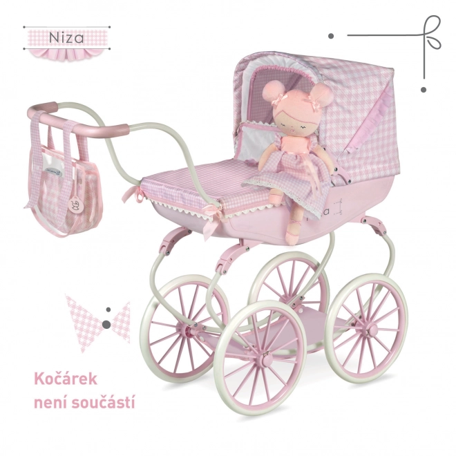 DeCuevas 20046 Pluszowa lalka NIZA - 36 cm z kołyską