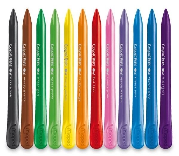 MAPED Trójkątne plastikowe kredki Color'Peps PlastiClean 12 sztuk