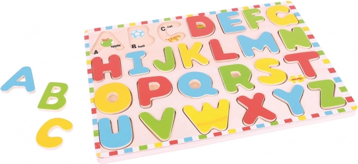 Drewniany alfabet z obrazkami BIGJIGS TOYS