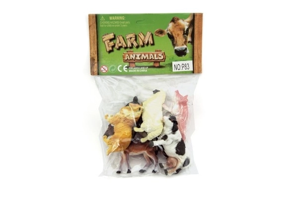 Zwierzątka wiejska farma 6 sztuk plastik 9 cm w woreczku 16,5x27x5cm