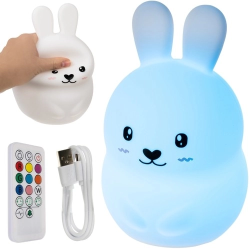 RGB lampka nocna z pilotem - królik
