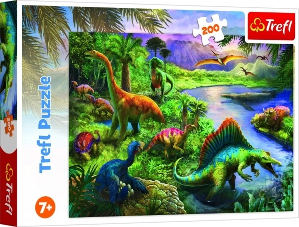 Puzzle Dinozaury 200 elementów 48x34cm w pudełku 33x23x4cm