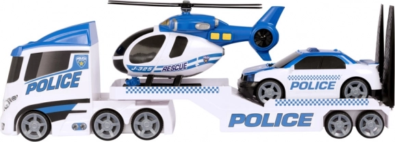 Teamsterz policyjny zestaw transportowy z helikopterem i autkiem