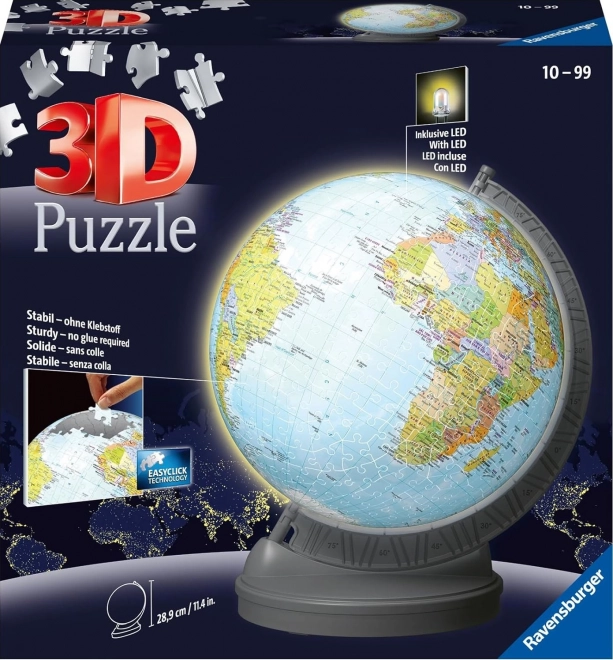 3D Puzzleball Świecący Globus Ziemia 548 elementów Ravensburger