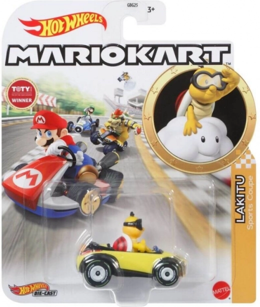 Hot Wheels Mario Kart – Lakitu metalowy samochód wyścigowy 1:64