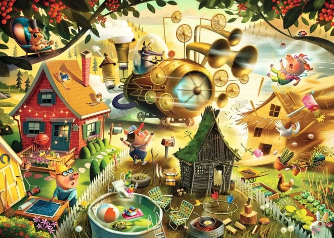 Ravensburger puzzle Uwaga, świnki! – Trzy małe świnki, 1000 elementów