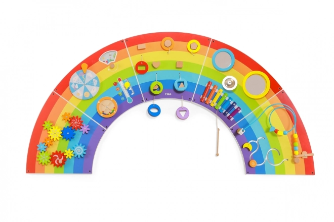 Drewniany panel ścienny montessori - tęcza