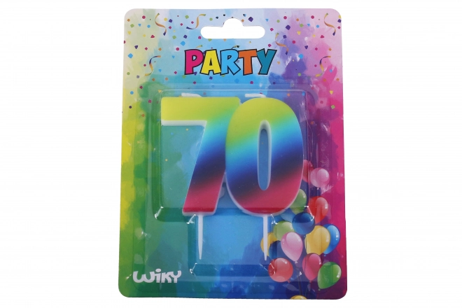 Świeczka party Tęcza 70