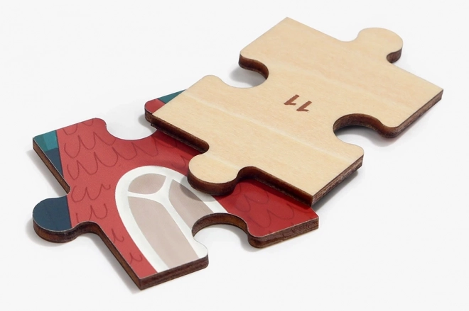 TOP BRIGHT Drewniane puzzle z zabawką: Wóz strażacki 24 elementów