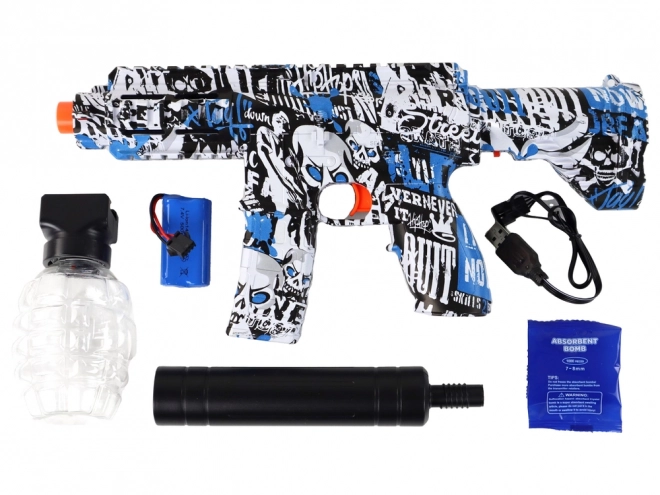 Broń Wodny pistolet oraz Niebieskie kulki wodne