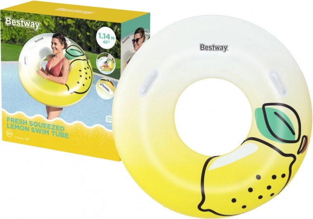 Bestway dmuchane koło do pływania z uchwytami cytryna 114 cm
