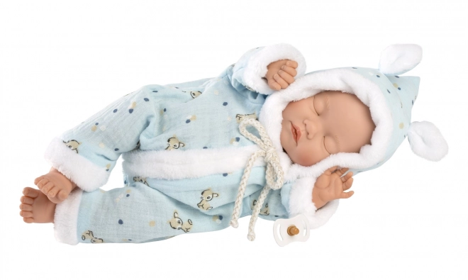 Llorens 63301 MAŁE DZIECKO - śpiąca realistyczna lalka niemowlę z miękkim materiałowym ciałem - 32 cm