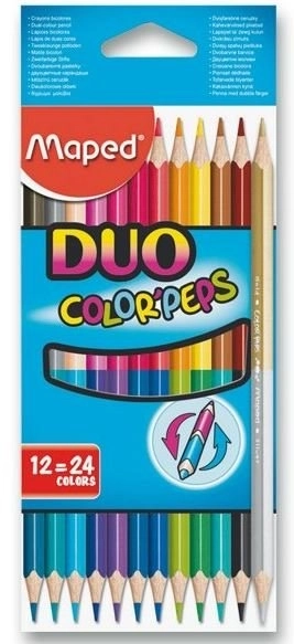 Ergonomiczne trójkątne kredki DUO Color'Peps 12 szt.