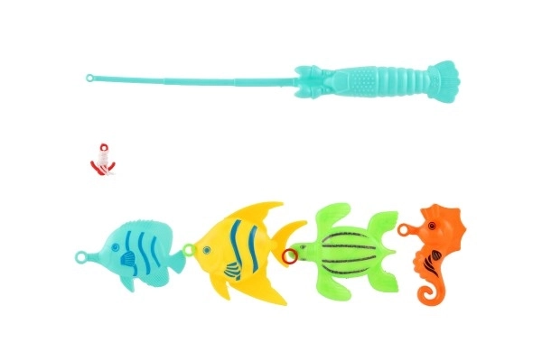 Gra ryby/wędkarz z wędką 26cm plastik 5 kolorów na karcie 15,5x49x2cm