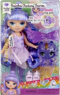 Rainbow High mała siostrzyczka wróżka Amethyst (Purple) ze zwierzakiem
