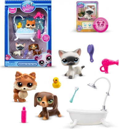 Littlest Pet Shop zestaw łazienkowy z 3 zwierzątkami